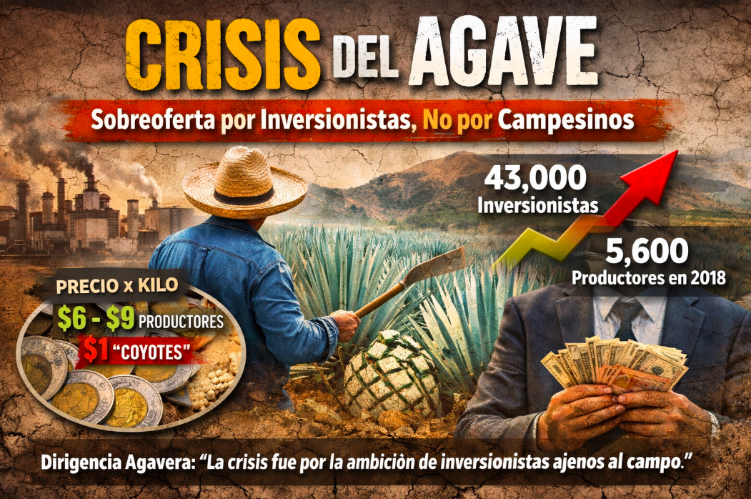 Crisis del agave fue provocada por sobreoferta de inversionistas, no por campesinos